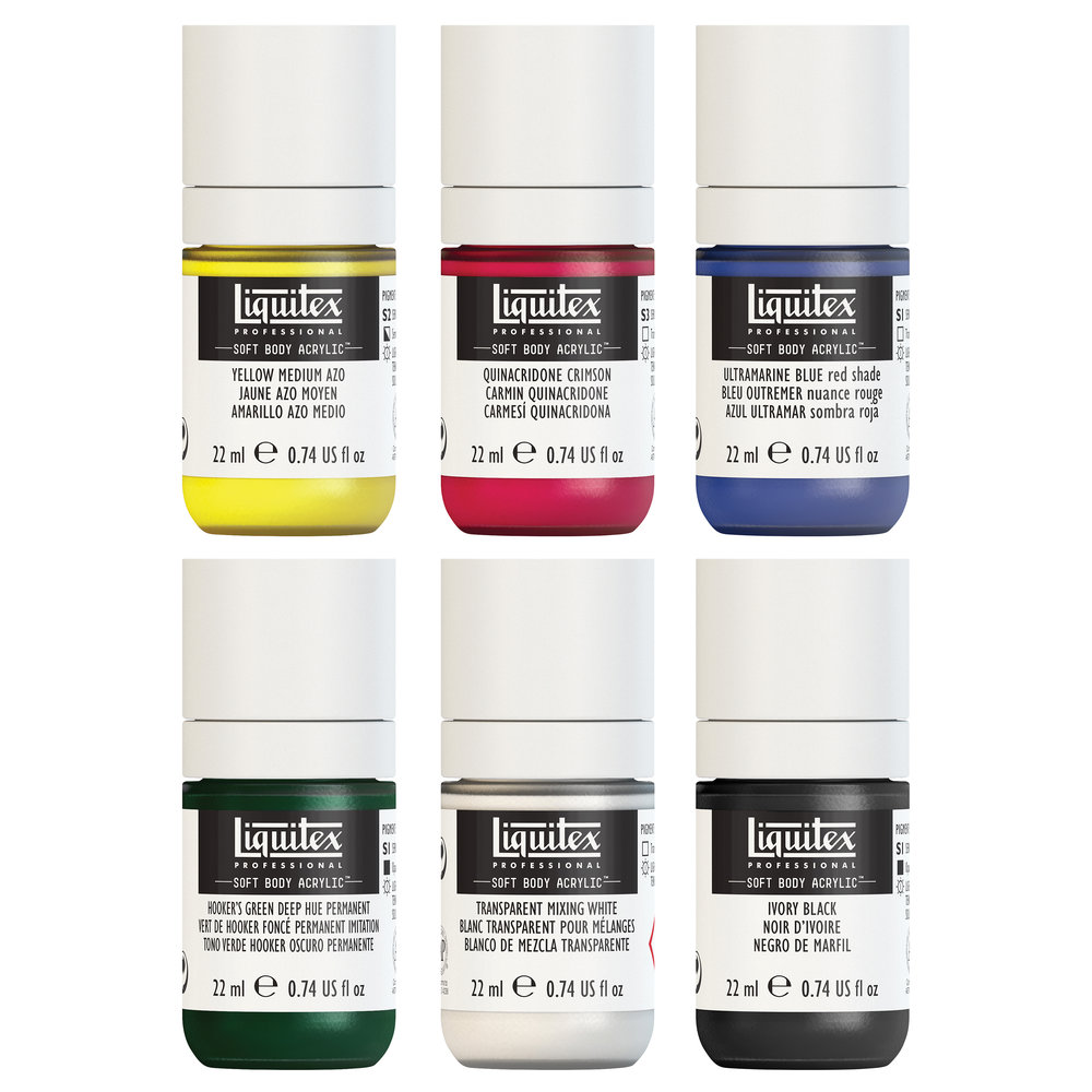 Liquitex Professional Soft Body Acrylic Set - 6x22ml - Mixing
