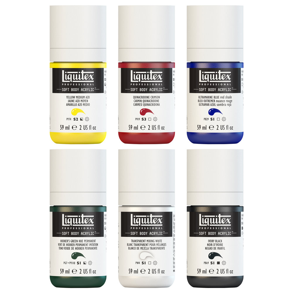 Liquitex Professional Soft Body Acrylic Set - 6x59ml - Mixing