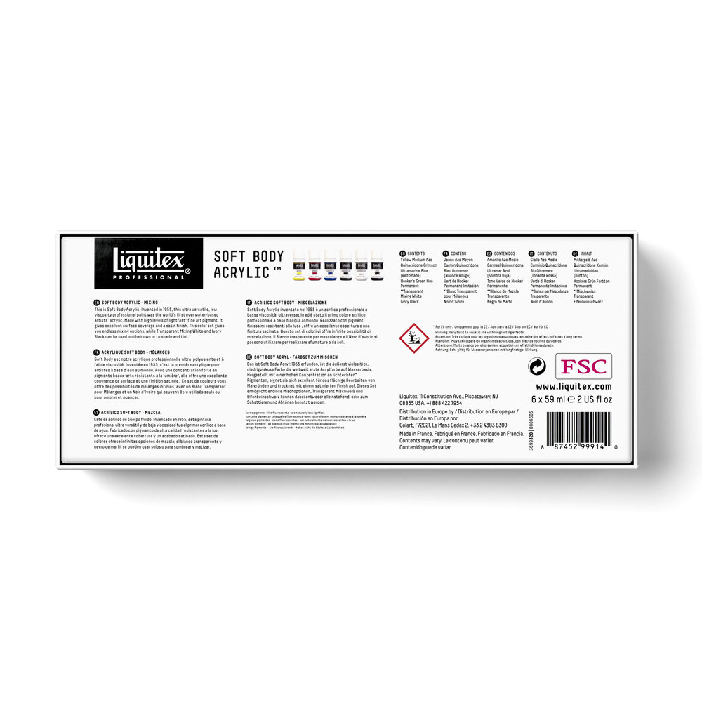 Liquitex Professional Soft Body Acrylic Set - 6x59ml - Mixing