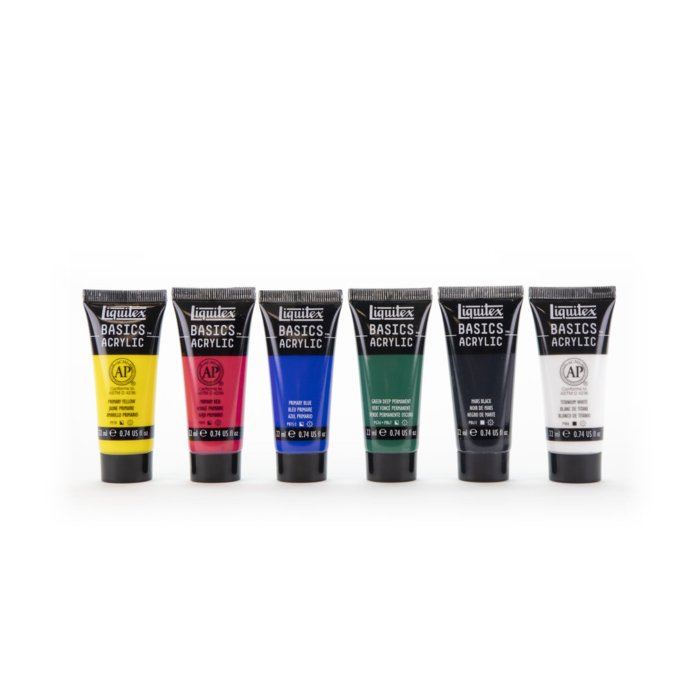 Liquitex Basics Acrylic Primary Colours Set - 6x22ml