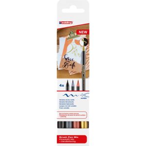 edding brush pen mix set of 4 assorted