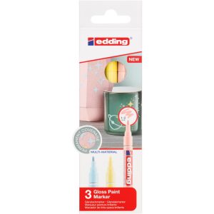edding 751 gloss paint marker set of 3 assorted pastel
