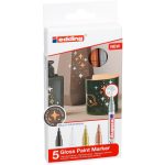 edding 751 gloss paint marker set of 5 assorted metallic