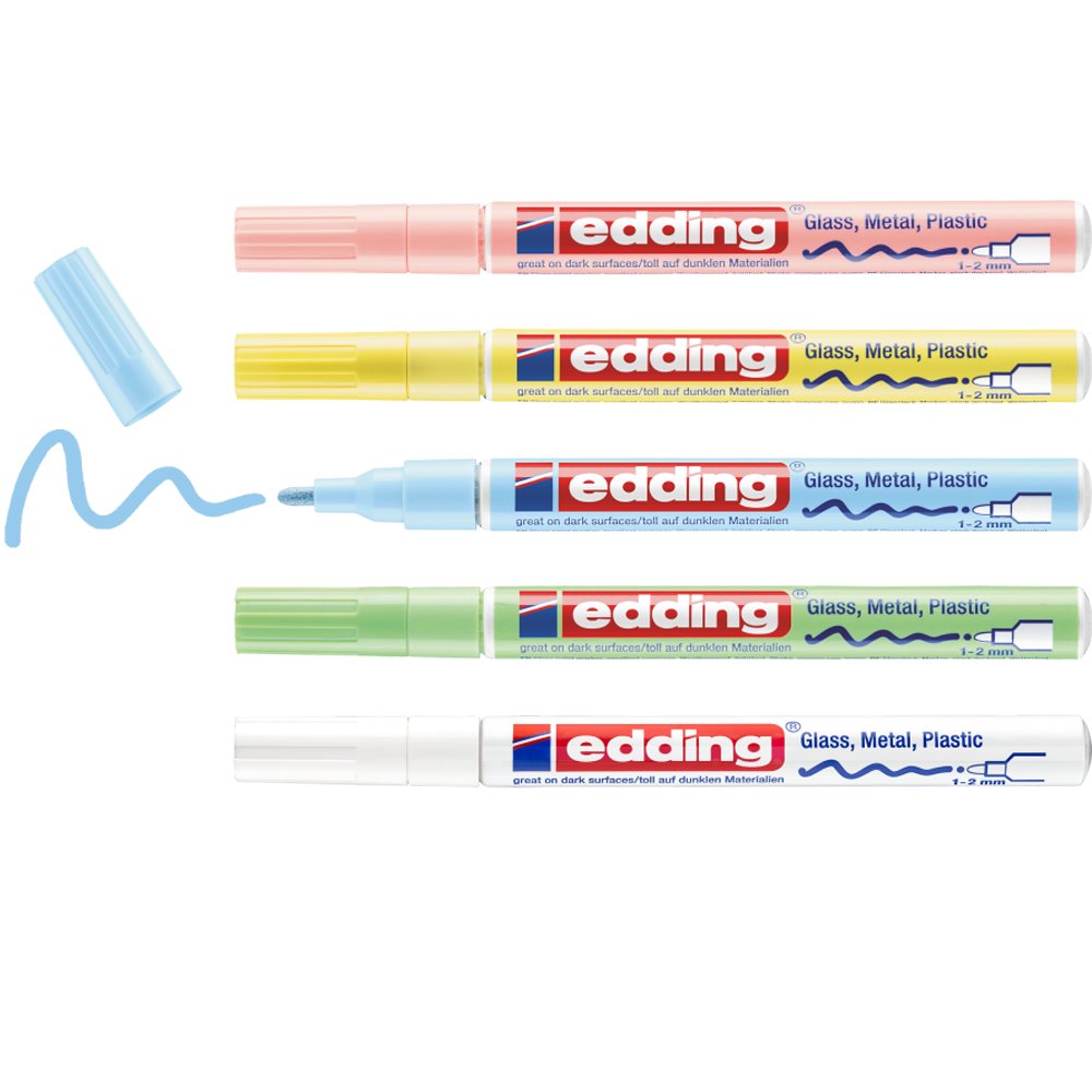 edding 751 gloss paint marker set of 5 assorted pastel