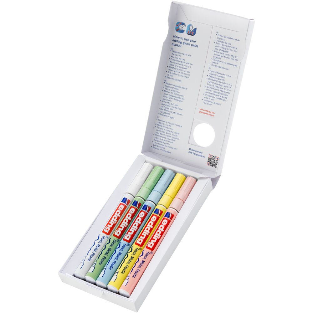 edding 751 gloss paint marker set of 5 assorted pastel