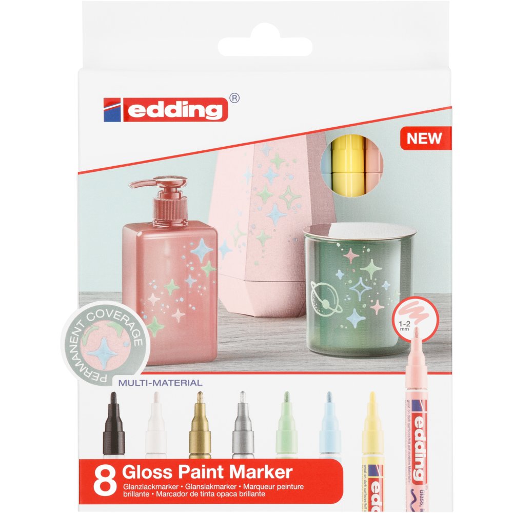 edding 751 gloss paint marker set of 8 assorted pastel
