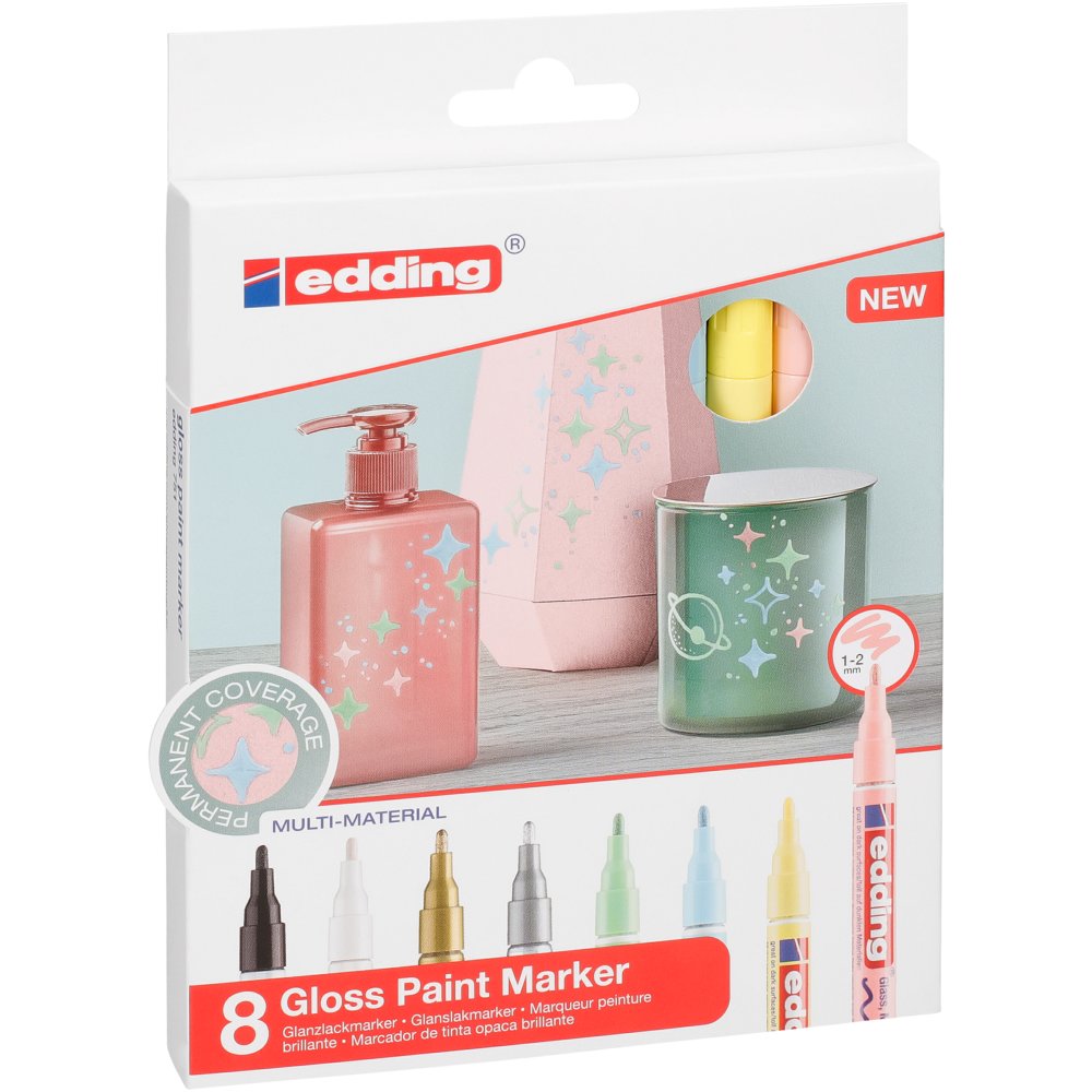 edding 751 gloss paint marker set of 8 assorted pastel