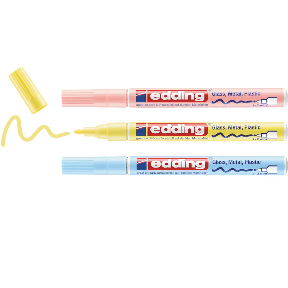 edding 751 gloss paint marker set of 3 assorted pastel