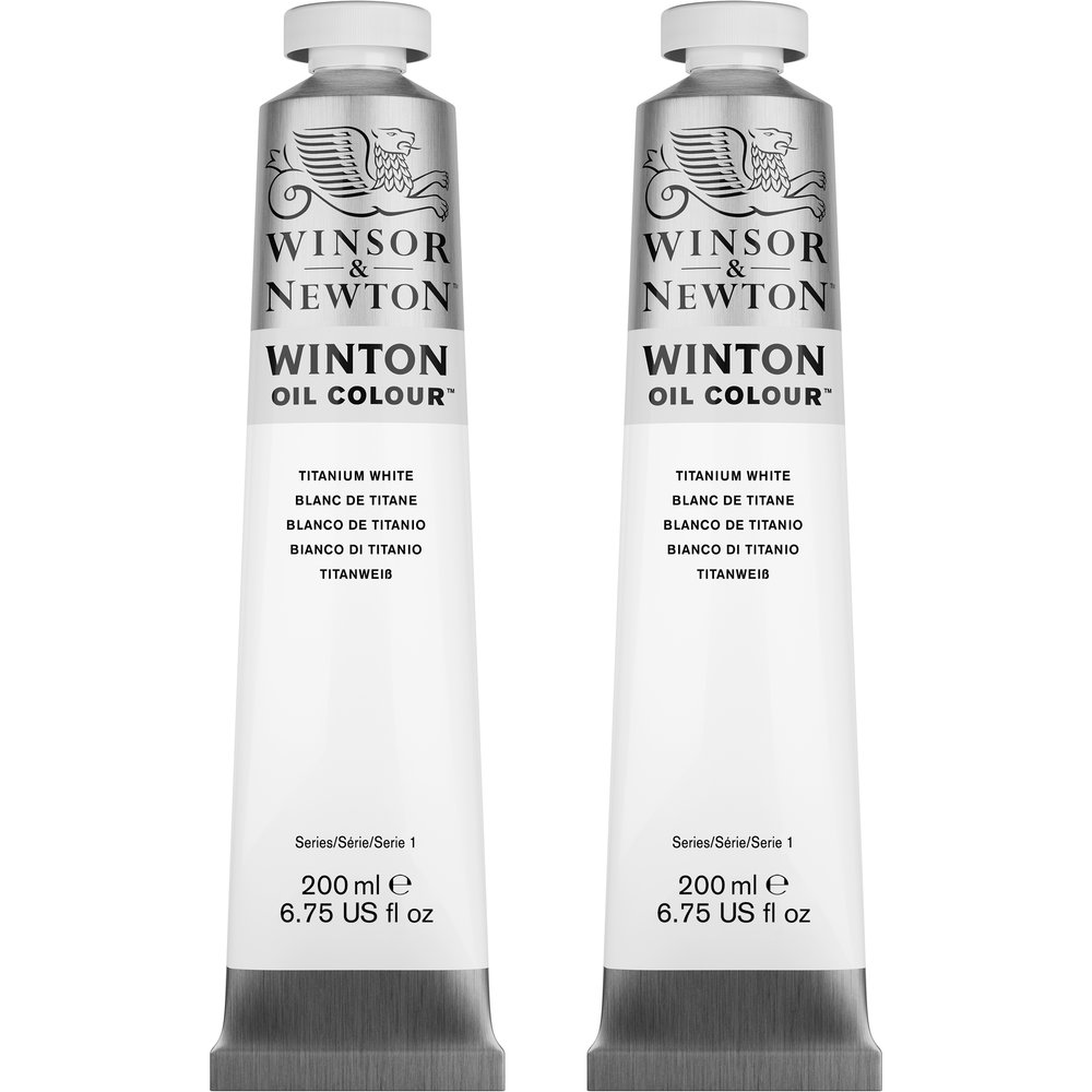 Winsor & Newton Winton Oil Colour 200ml Titanium White 2 Packet