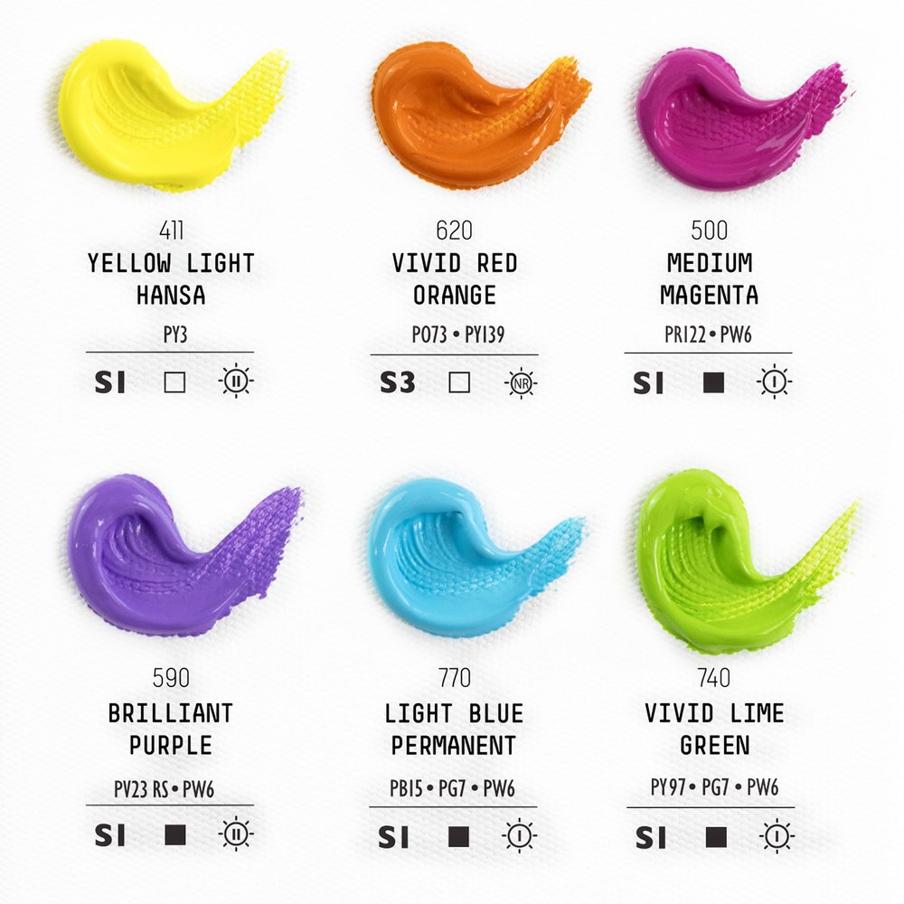 Liquitex Professional Heavy Body Acrylic Set - 6x22ml - Vibrants