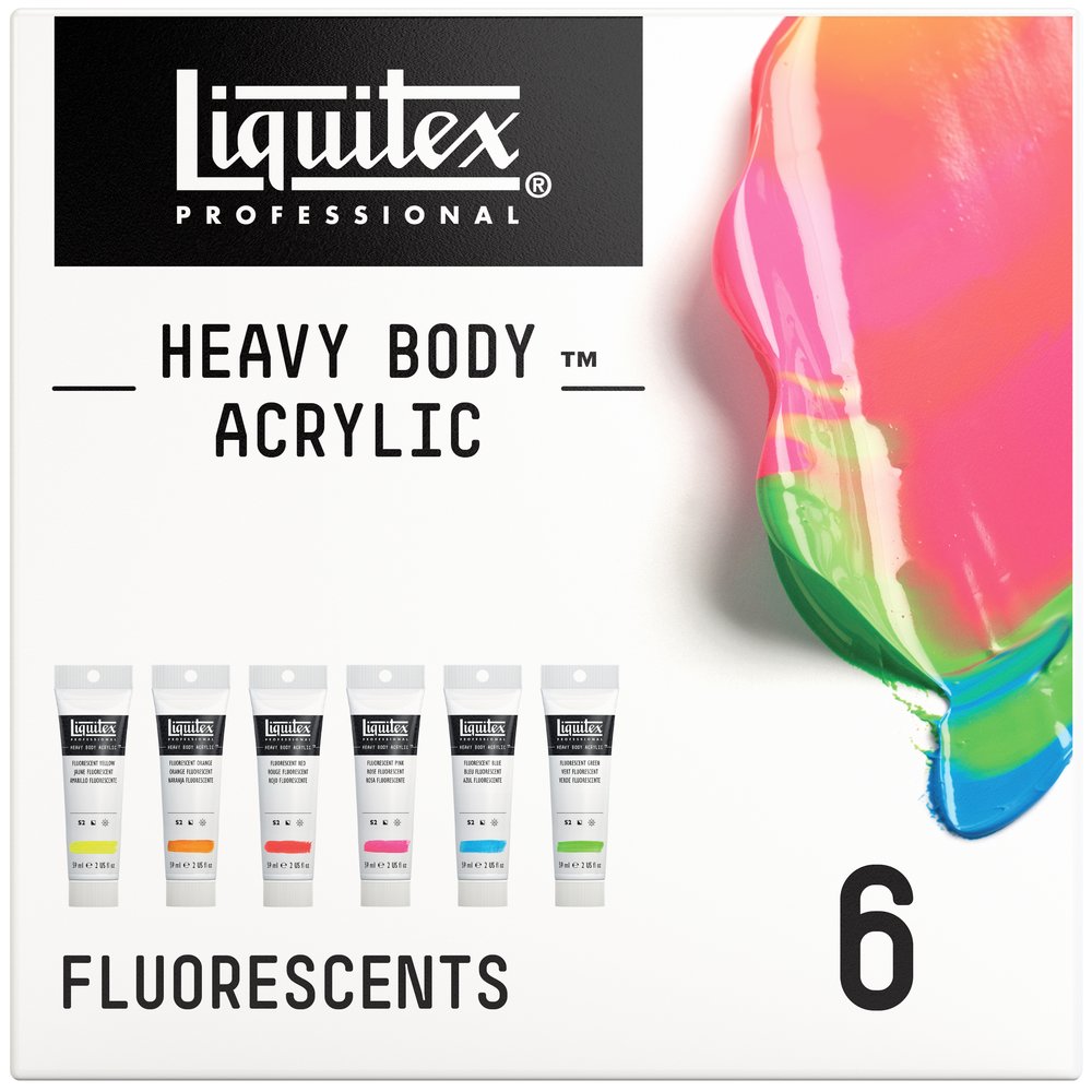 Liquitex Professional Heavy Body Acrylic Set Of 6x59ml Tube Fluorescent NA