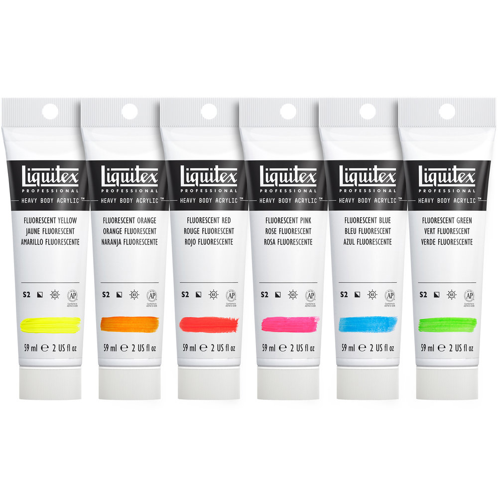 Liquitex Professional Heavy Body Acrylic Set Of 6x59ml Tube Fluorescent NA