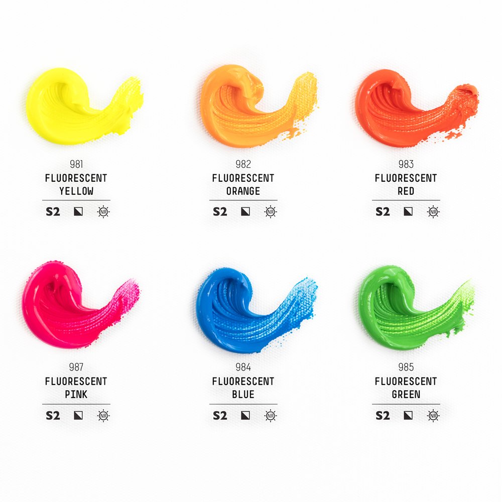 Liquitex Professional Heavy Body Acrylic Set Of 6x59ml Tube Fluorescent NA