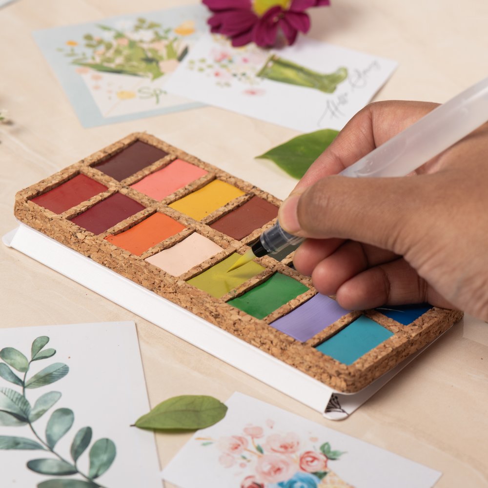 Viviva Watercolour Pan Set - 16 Spring Colours