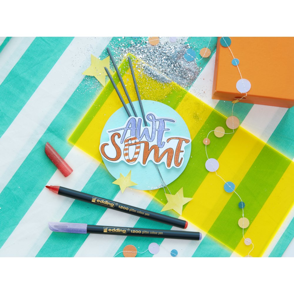 Edding e-1200/4 S Glitter Colour Pen Set Pastel
