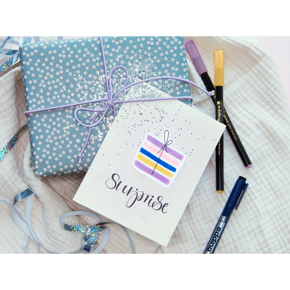 Edding e-1340/10 S Glitter Brush Pen Set