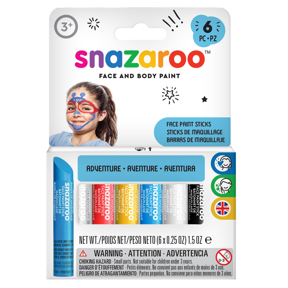 Snazaroo Adventure Face Paint Sticks - Set of 6  - US