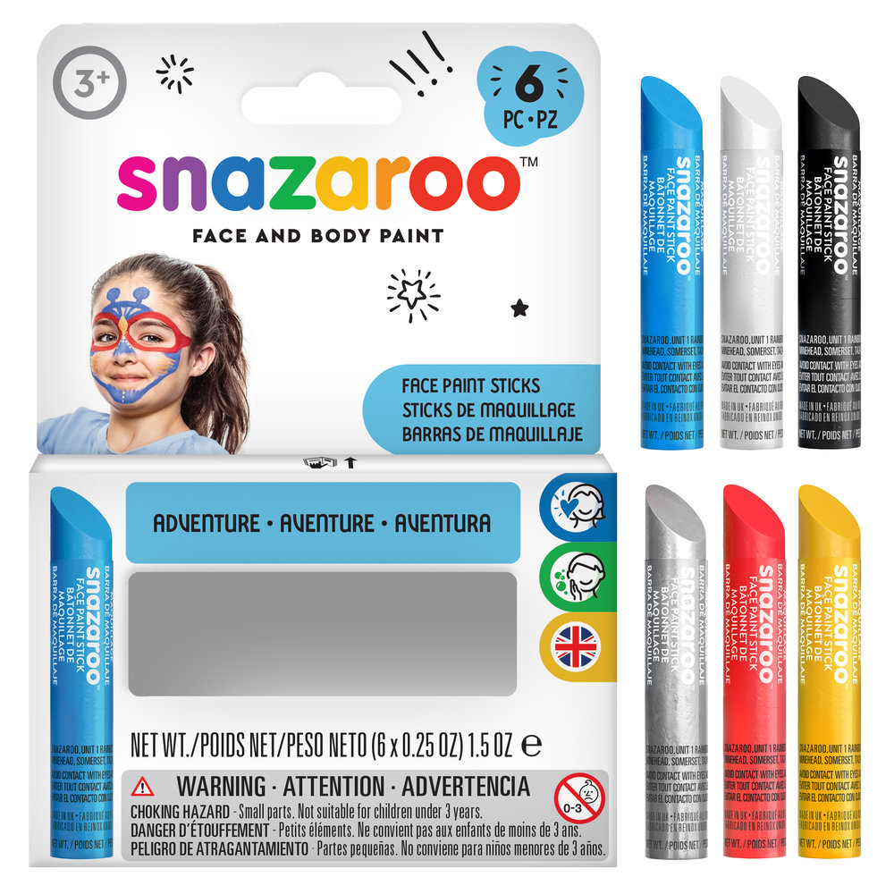 Snazaroo Adventure Face Paint Sticks - Set of 6  - US
