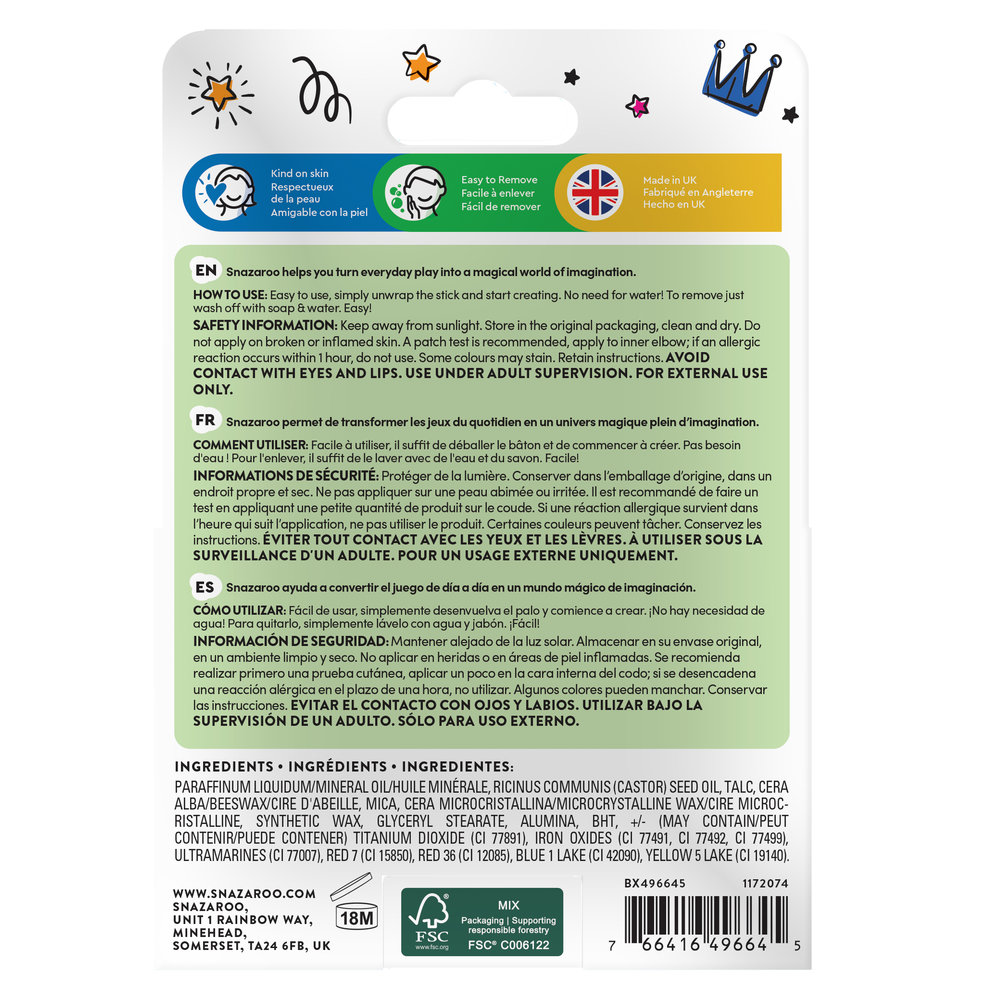 Snazaroo Rainbow Face Paint Sticks - Set of 6  - US