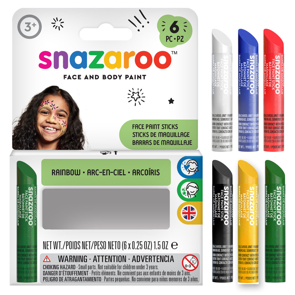 Snazaroo Rainbow Face Paint Sticks - Set of 6  - US