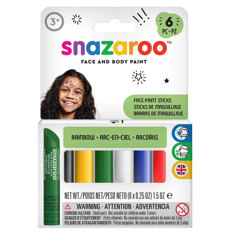 Snazaroo Rainbow Face Paint Sticks - Set of 6  - US