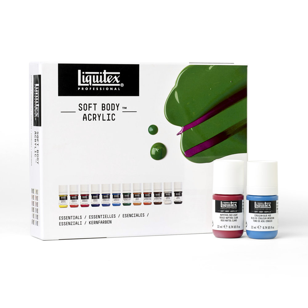 Liquitex Professional Soft Body Acrylic Set - 12x22ml - Essentials