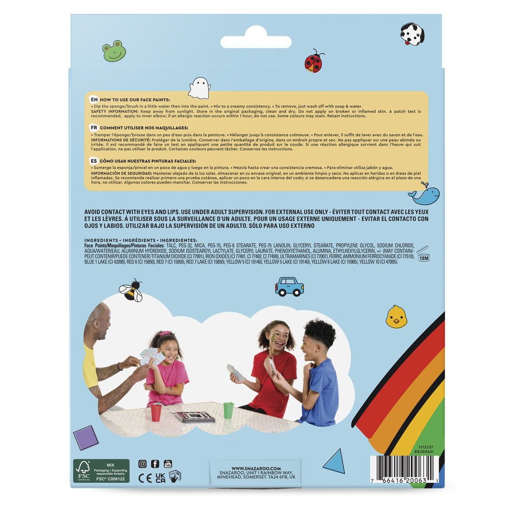 Snazaroo Family Face Paint Card Game NA