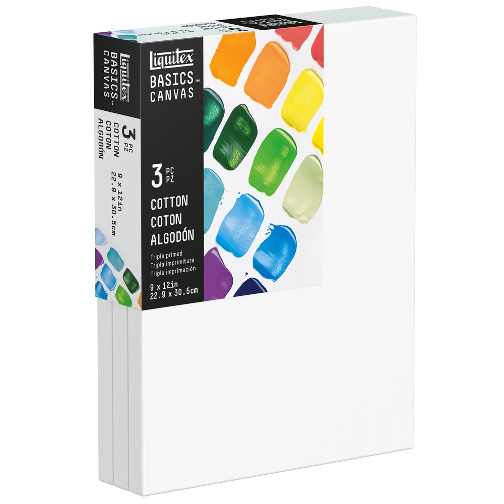 Liquitex Basics Canvas 9x12 3 Pack