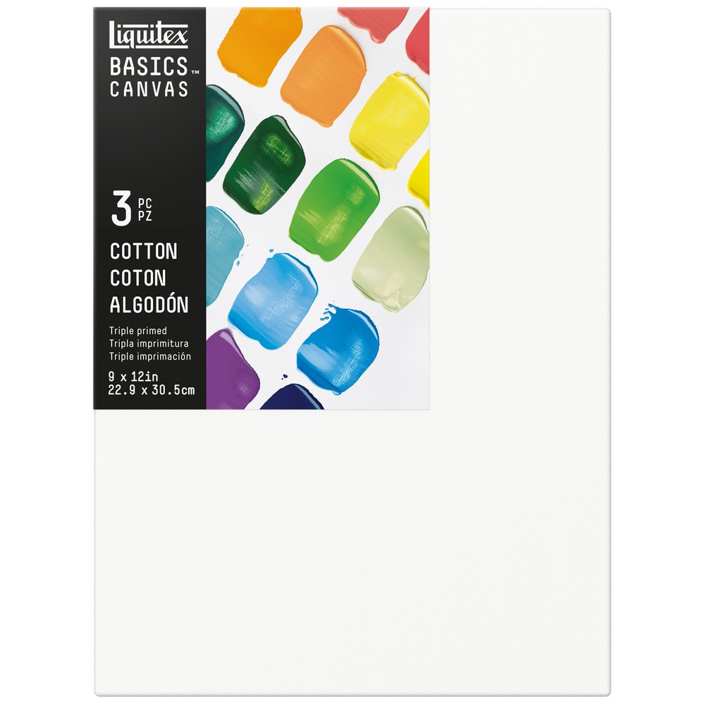 Liquitex Basics Canvas 9x12 3 Pack