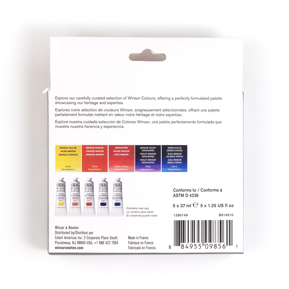 Winsor & Newton Artists' Oil Colour Winsor Set 5x37ml Tubes