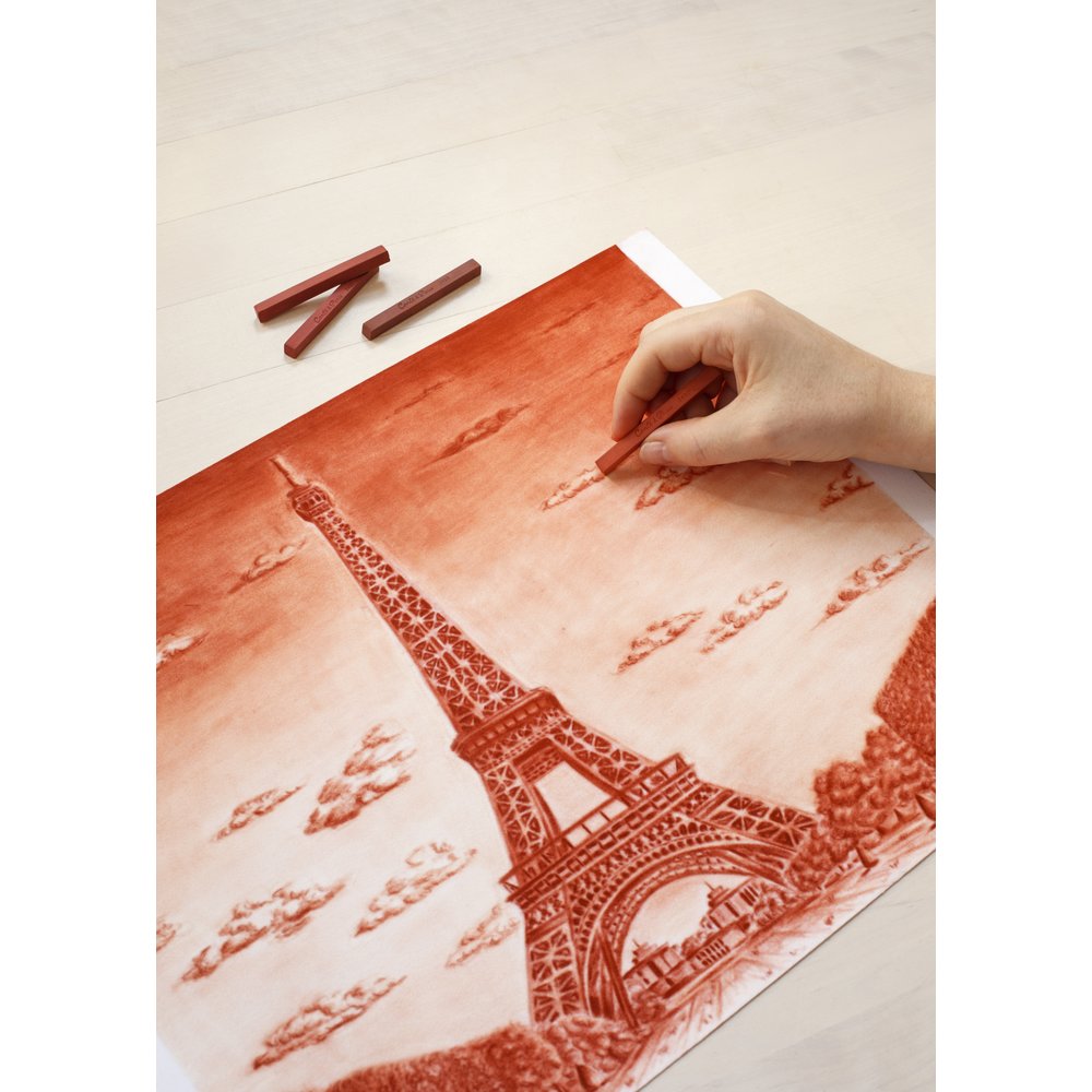 Conté à Paris Sketching carrés x 2 Sanguine XVIIIth c.