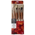 Winsor & Newton Artists' Synthetic Hog Brushes for Oil Colours 8 Pack
