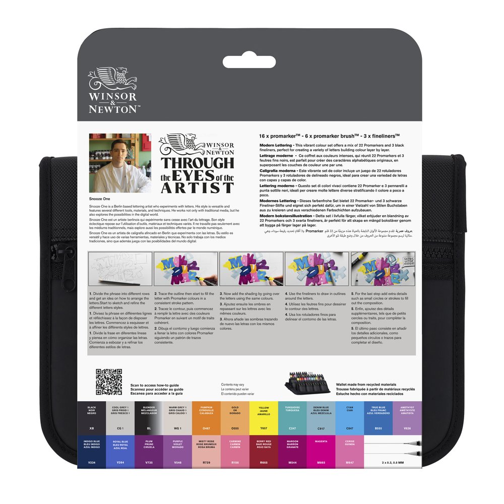 Winsor & Newton Promarker Mixed Set Brush Lettering Wallet