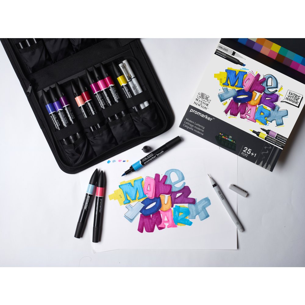 Winsor & Newton Promarker Mixed Set Brush Lettering Wallet