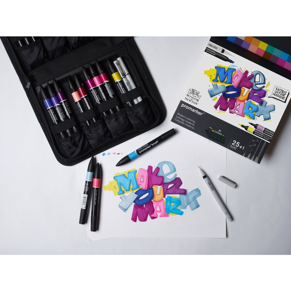 Winsor & Newton Promarker Mixed Set Brush Lettering Wallet