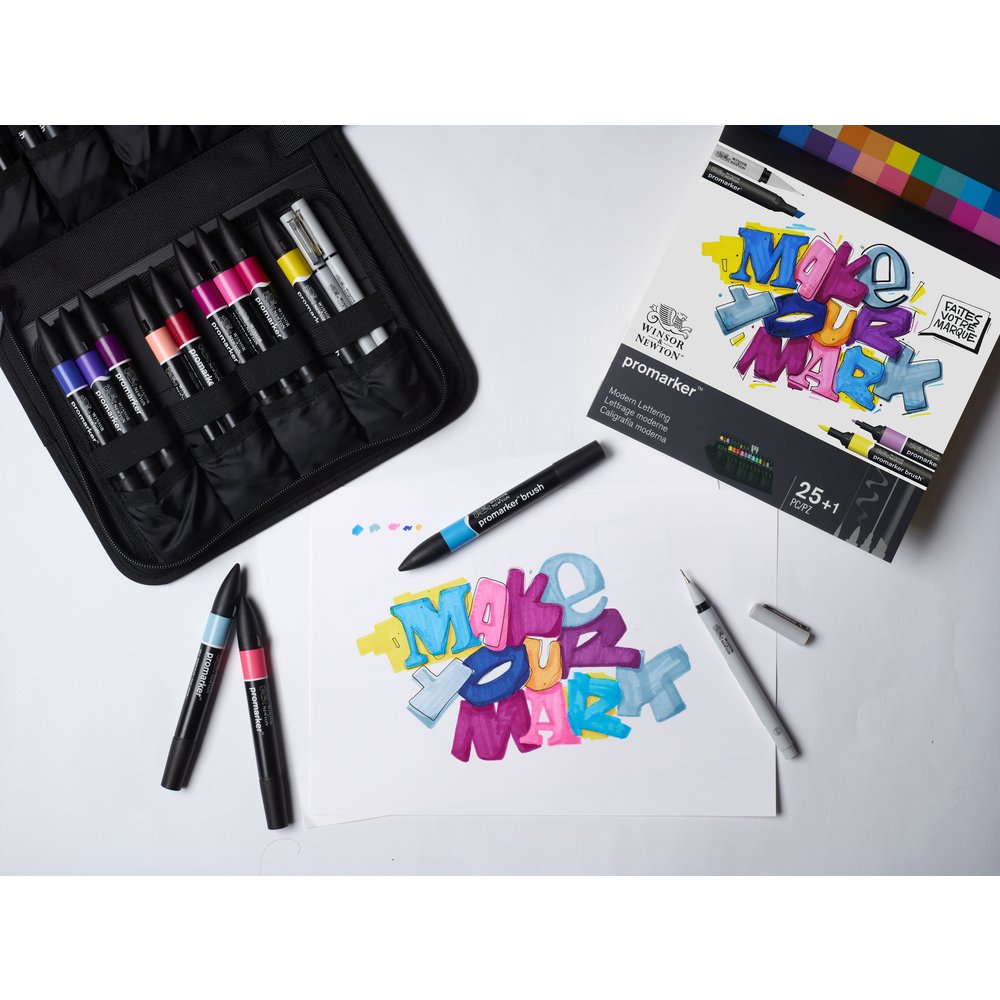 Winsor & Newton Promarker Mixed Set Brush Lettering Wallet