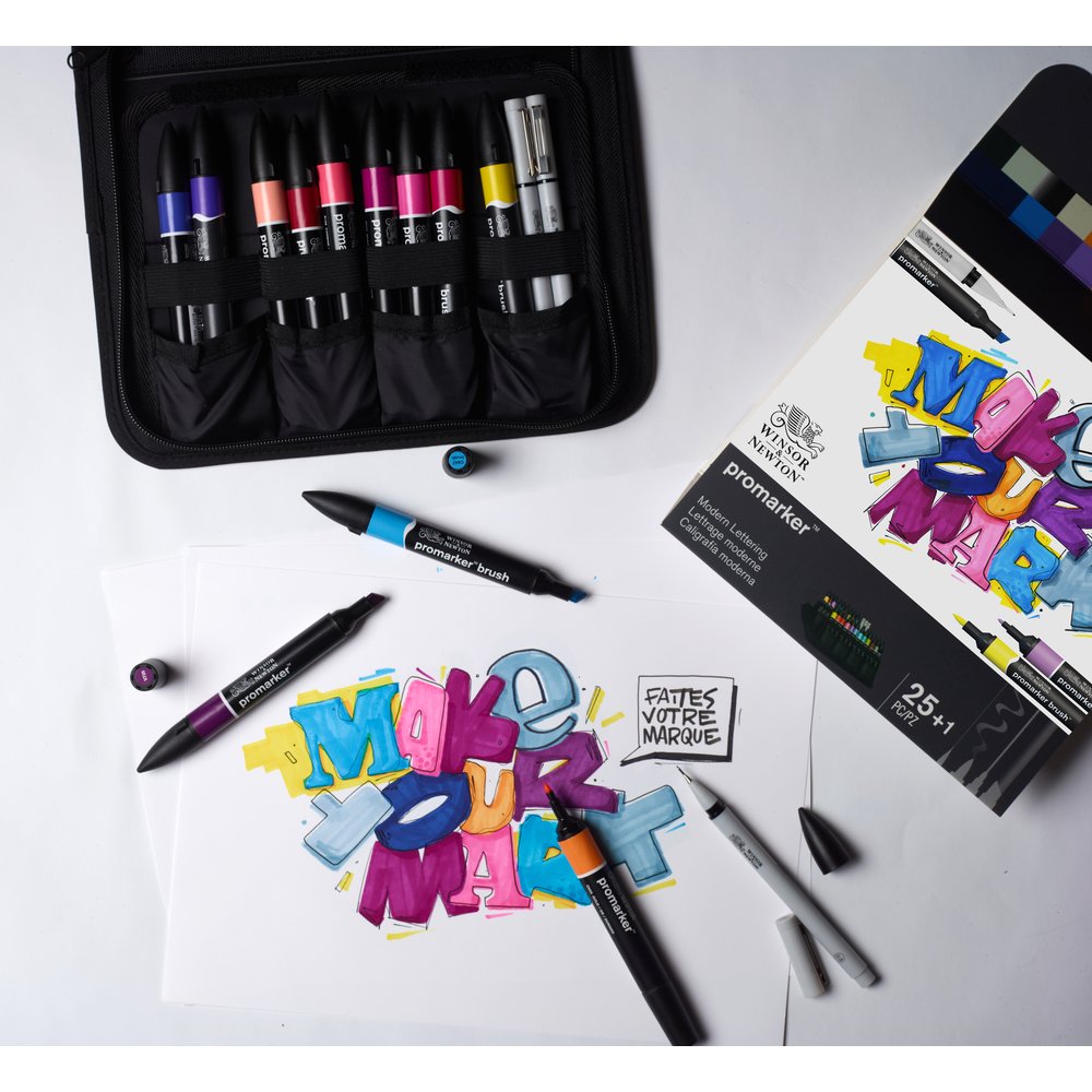 Winsor & Newton Promarker Mixed Set Brush Lettering Wallet