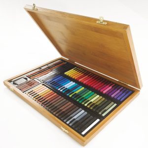 Conté à Paris Bamboo Box Colour carrés assorted x 48 + Accessories