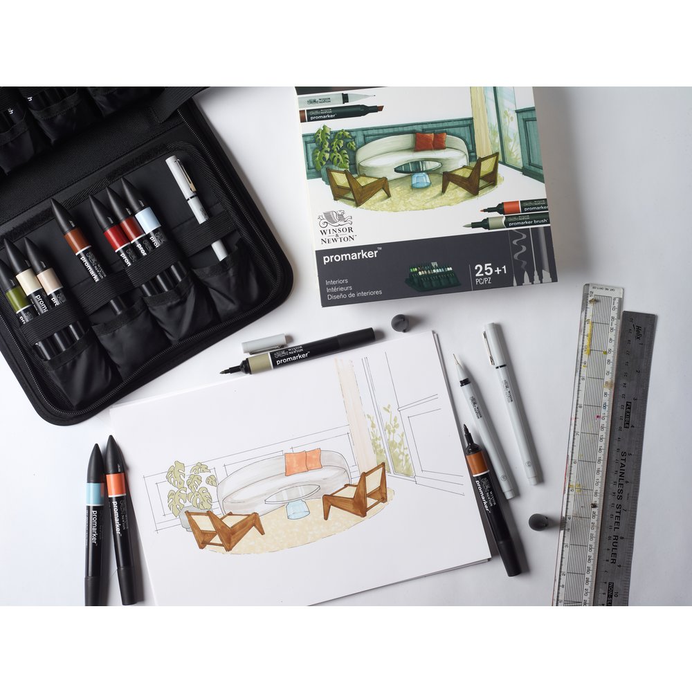 Winsor & Newton Promarker Mixed Set Interior Wallet