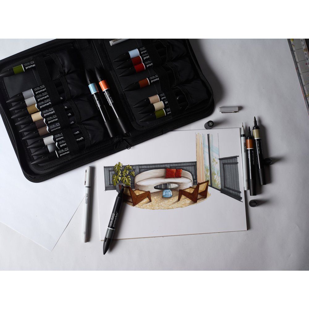 Winsor & Newton Promarker Mixed Set Interior Wallet