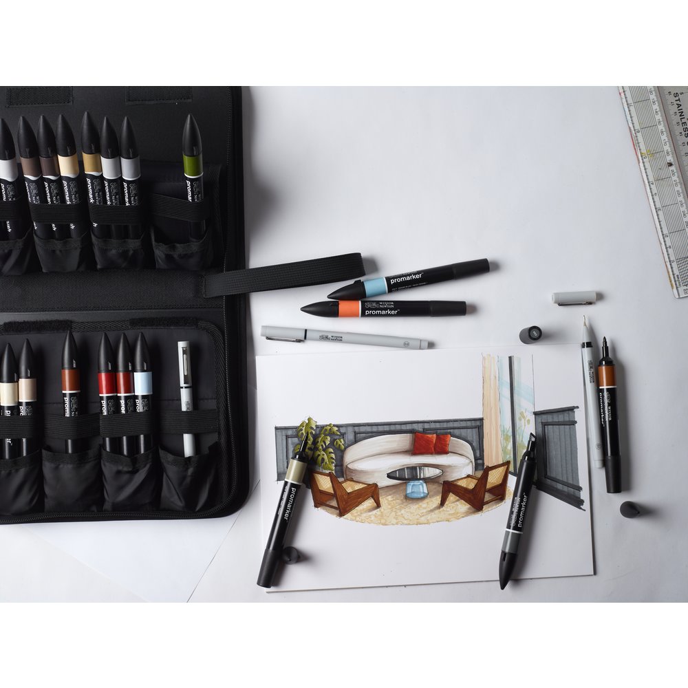 Winsor & Newton Promarker Mixed Set Interior Wallet