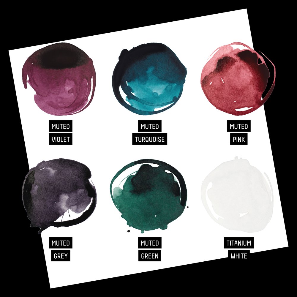 Liquitex Professional Acrylic Ink Set- 6X30ml - Muted Collection + White