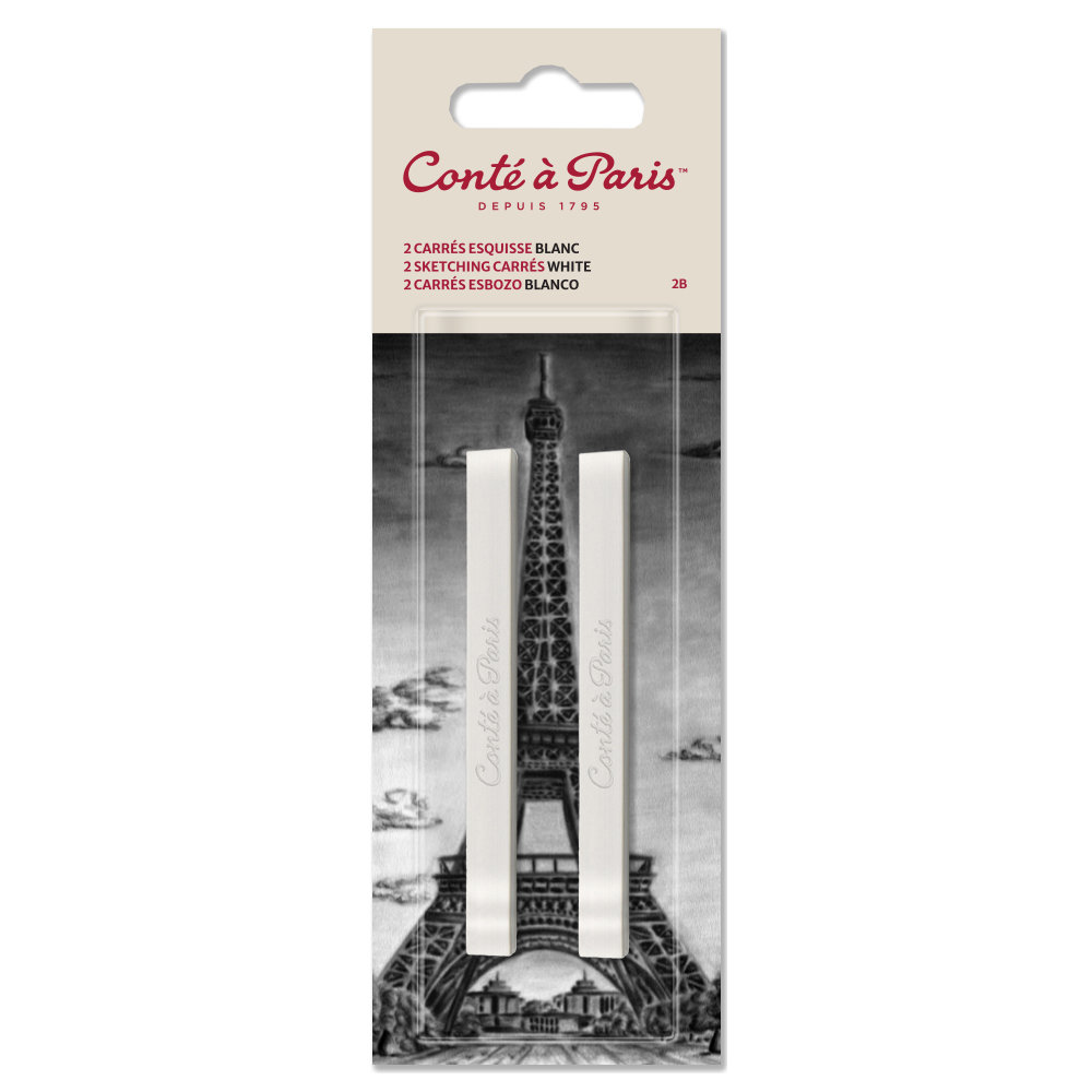 Conté à Paris Sketching carrés x 2 white 2B
