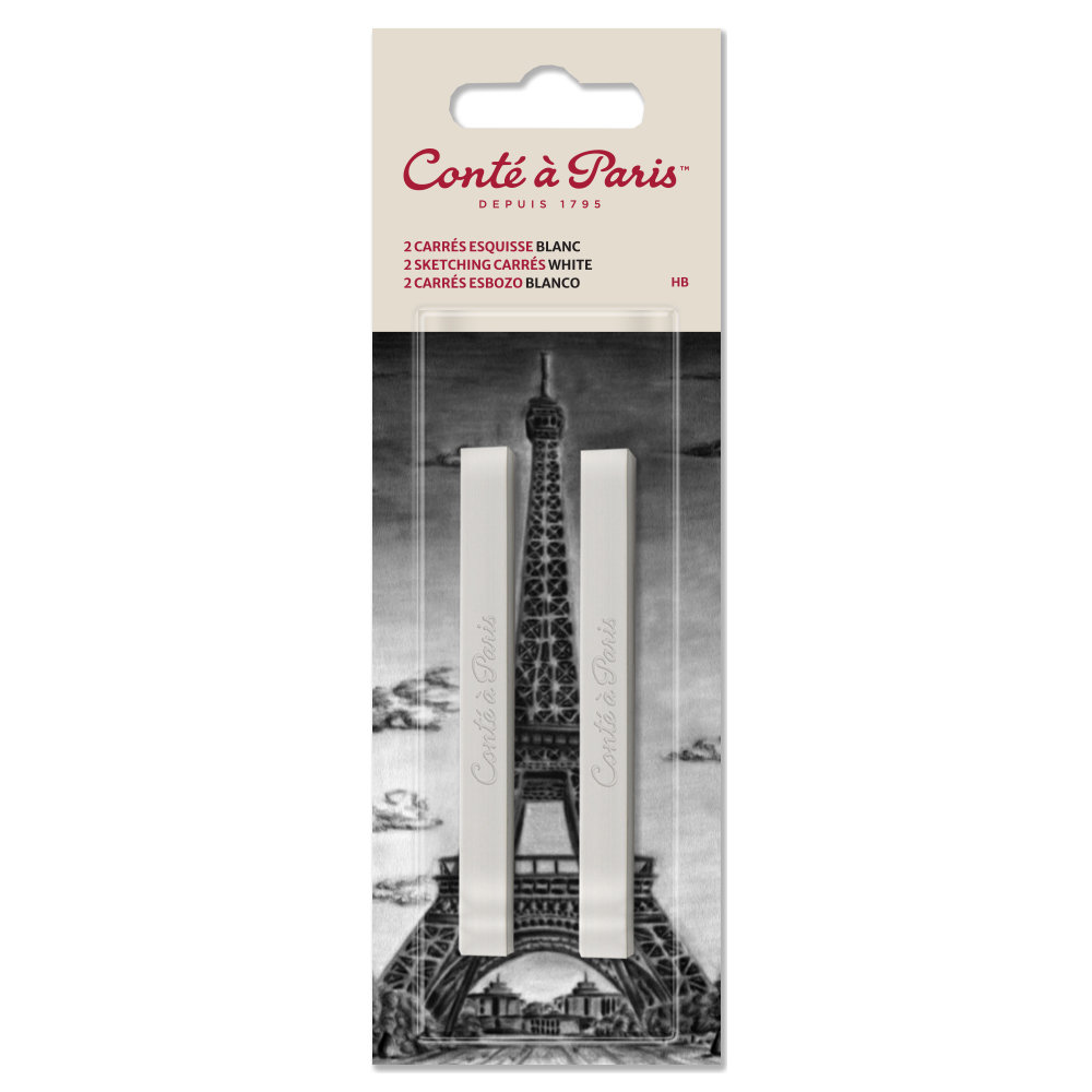 Conté à Paris Sketching carrés x 2 white HB