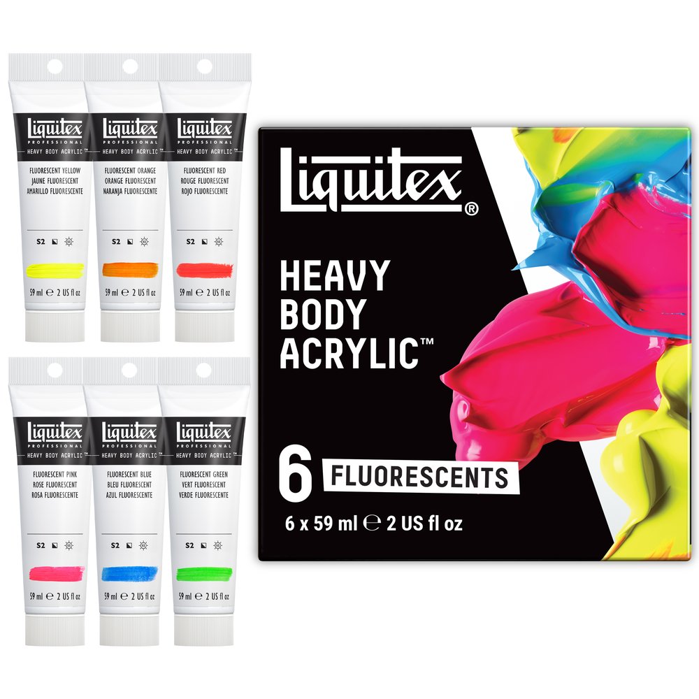 Liquitex Professional Heavy Body Acrylic Set Of 6x59ml Tube Fluorescent NA