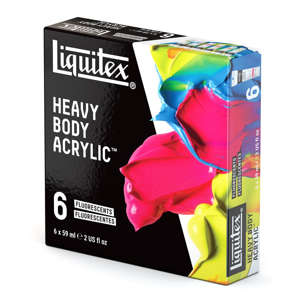 Liquitex Professional Heavy Body Acrylic Set Of 6x59ml Tube Fluorescent NA