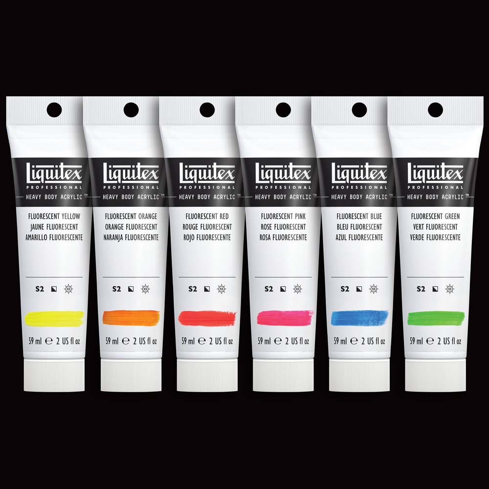 Liquitex Professional Heavy Body Acrylic Set Of 6x59ml Tube Fluorescent NA