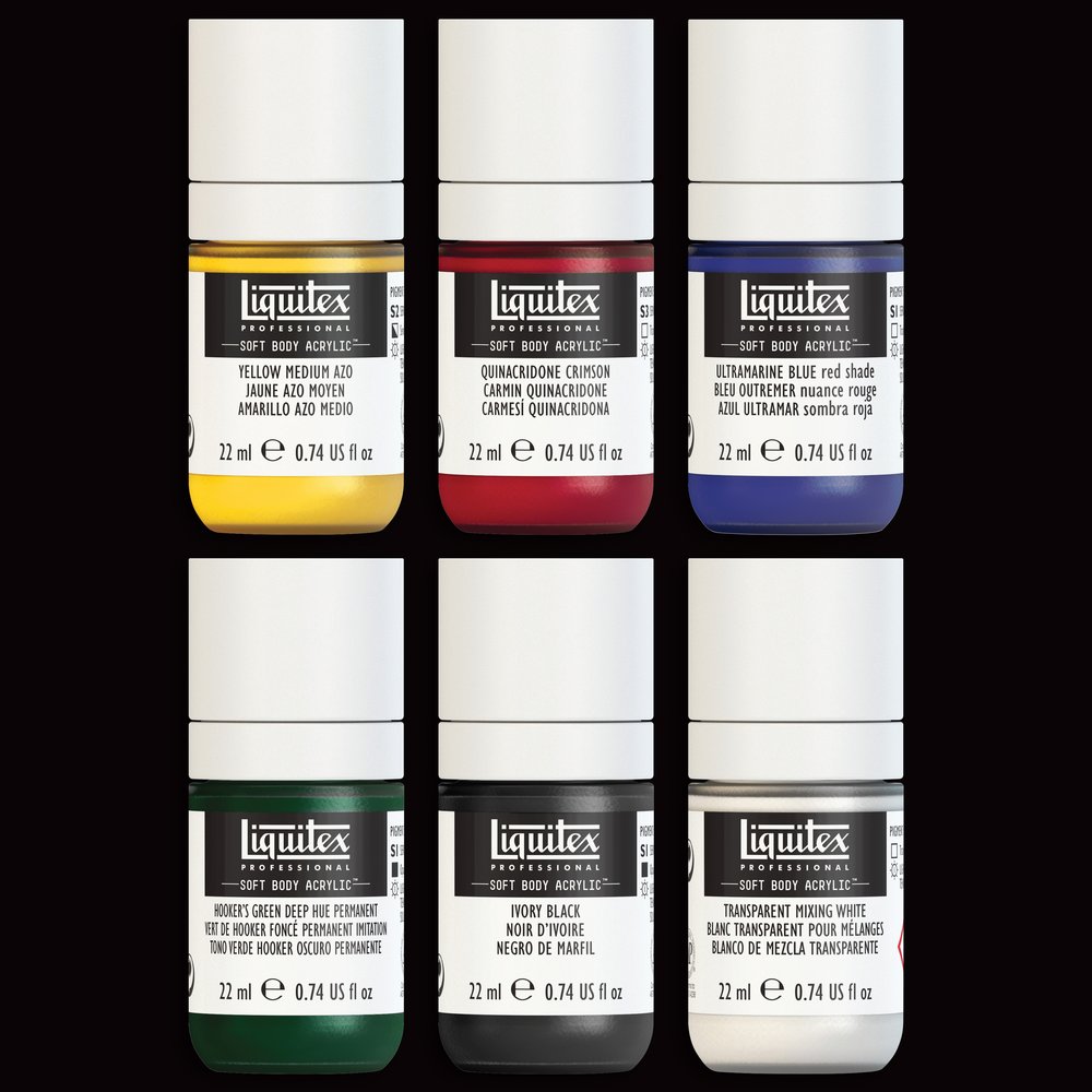 Liquitex Professional Soft Body Acrylic Set - 6x22ml - Mixing