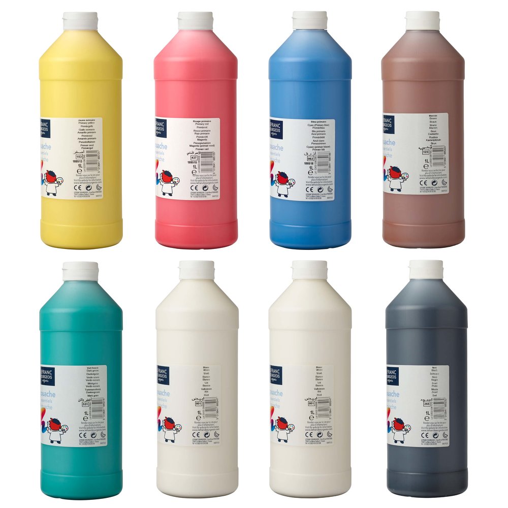 Lefranc Bourgeois Essentiele Vloeibare Gouache 1L Set 8x1L