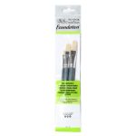 Winsor & Newton Foundation 3 Pack Olieverf Korte Steel Plat N 4/10/14